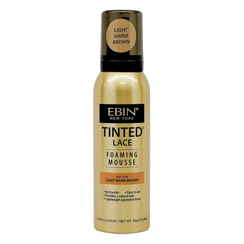 EBIN NEW YORK Tinted Lace Foaming Mousse - Light Warm Brown | 3.38oz (100ml) for Flawless Finish