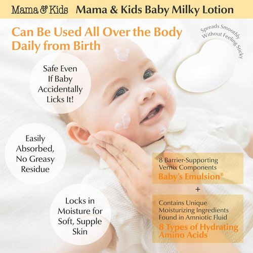 Mama&Kids Baby Milky Lotion - Nourishing Moisturizer for Soft Skin | 5.07 fl oz (150ml)