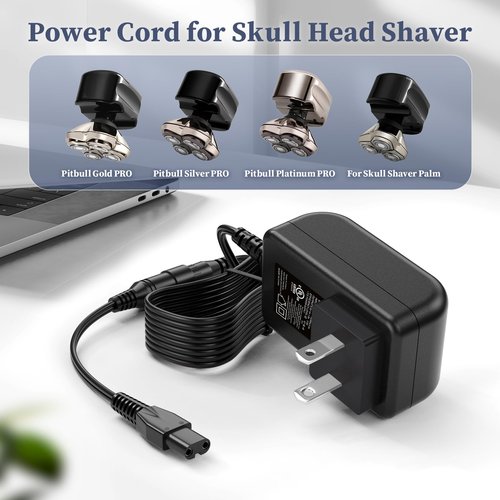 DONYOIE 5V Charger for Skull Shaver Power Cord Compatible with Pitbull Gold/Silver Pro Rechargeable Clipper AC Adapter for Butterfly Kiss Cordless Trimmer DC Adaptor Supply