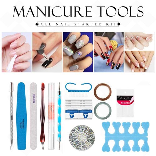 Gel Nail Polish Starter Kit - 6 Colors Gel Polish Set Base Top Coat, 36W LED UV Nail Lamp with Full DIY Gel Manicure Nail Tools by Vishine 8ml #12