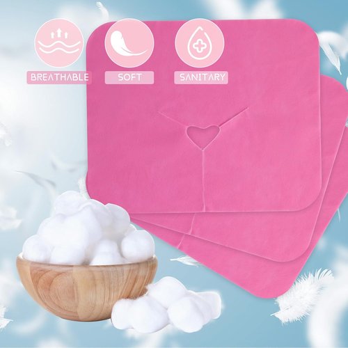 Skiennix Disposable Face Cradle Covers - 100 Pack Massage Headrest Covers for Spa | 12 x 15.5 Inches (Pink)
