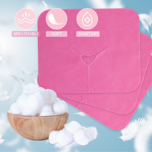200 Pieces Disposable Face Cradle Covers Massage Headrest Covers for Massage Tables and Massage Chairs Beauty Spa Salon Bed, 11.8 x 15.7 Inches (Pink)
