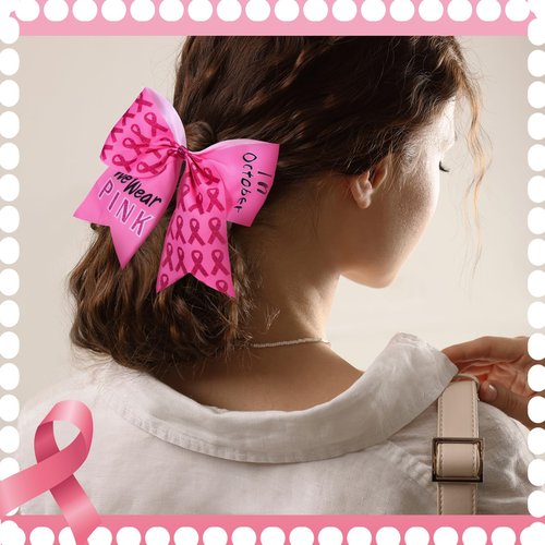 Suncalla 48 Pcs 7'' American Usa Flag Cheer Hair Bows Red White Blue Festival Hair Bow Patriotic Scrunchie with Elastic Ponytail Holder 4th of July Independence Accessory for Women (Cute,Pink)