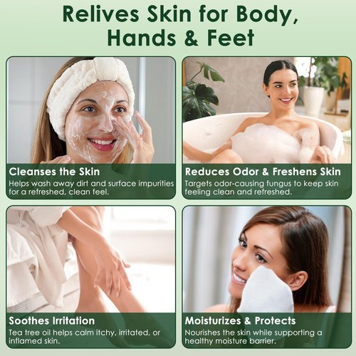 Oiangna Antifungal Soap, Tea Tree Antifungal Soap Bar for Back Acne, Athlete's Foot, Tinea, Ringworm, Jock Itch, Face & Body Wash Soothing Care for Men And Women, Relief of Itchy