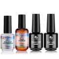 SUTOKAKA 4Pcs 15ml No Wipe Top and Base Coat Set with Nail Dehydrator and Primer X-Strength for Gel Polish Long Lasting Nail Bonding Strengthening Kit for Women