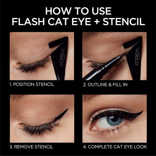 L'Oreal Paris Infallible Flash Cat Eye Liquid Eyeliner - Waterproof, Black, 0.44 oz.