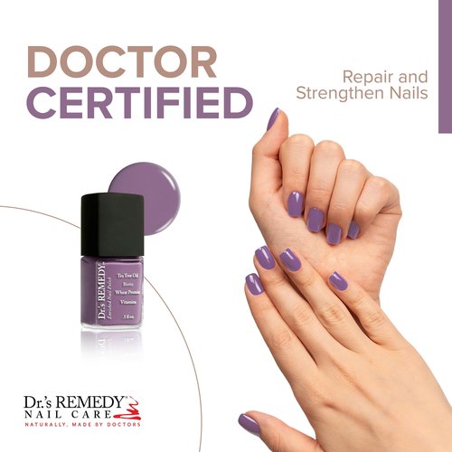 Dr’s Remedy Enriched Nail Polish: Non Toxic, All Natural, and Organic - Doctor Formulated: Strengthens, Restores, Heals, and Protects '24-Free' - PLUCKY Plum