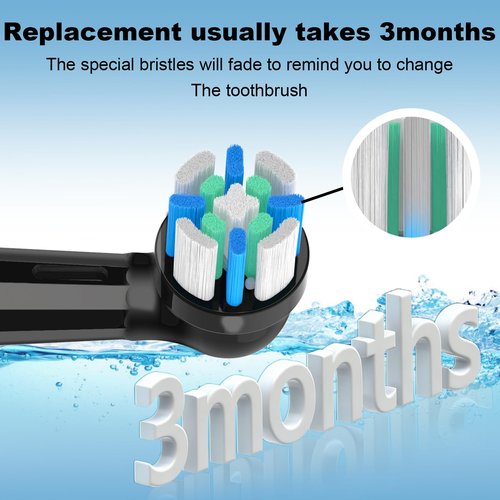 iO Replacement Heads Compatible with Oral b iO 2/3/4/5/6/7/8/9/10 Series Electric Toothbrush,Toothbrush Heads with Medium-Hard Bristles for Plaque Removal & Teeth Care,Black