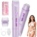 Bikini Trimmer for Women, Painless Electric Razor Remover for Leg, Body, Armpit & Facial Hair, Rechargeable Cordless IPX7 Waterproof Shaver with Ceramic Blade, Easy Cleaning, USB Charging, Purple
