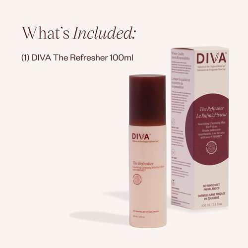 DIVA Refresher - Gentle No-Rinse Spray Cleanser - Fragrance-Free Plant-Based Formula | 100 mL
