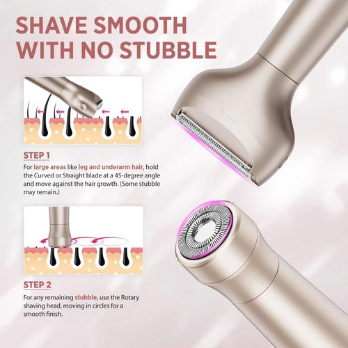 Orchrose Electric Razor for Women Body: Rechargeable Painless Electric Shaver for Bikini Face Body Legs Underarms