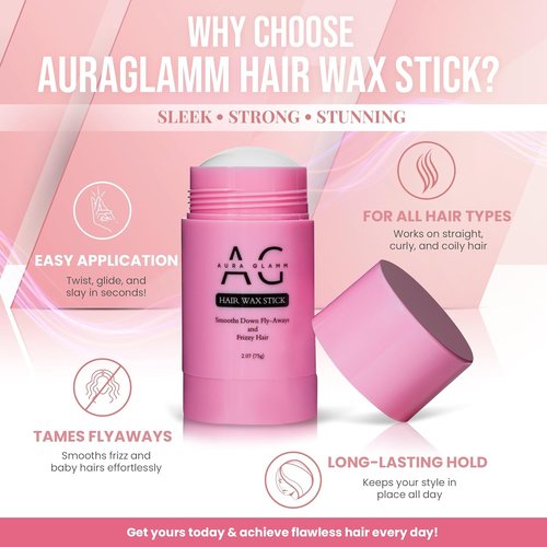 Skiennix Hair Wax Stick - Anti-Frizz Flyaway Tamer for Women & Kids | All-Day Hold Styling Solution