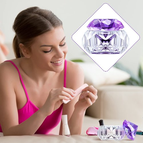 Patelai 2 Pcs Nail Art Acrylic Liquid Powder Dappen Dish with Lid, Nail Crystal Bowl Glass Dapping Dish Bowl Glassware Crystal Cup Gift for Girls Manicure Care Tools DIY Manicure