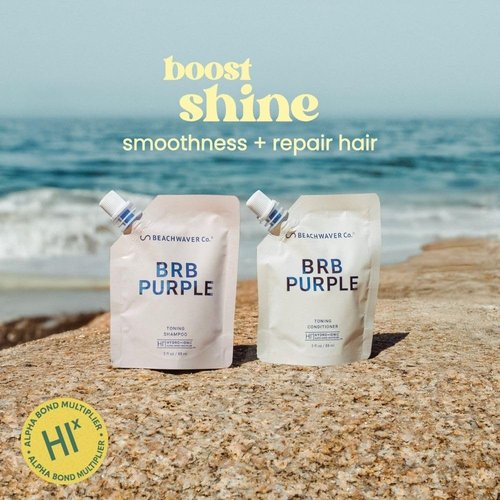 Beachwaver Co. BRB Blonde Purple Shampoo - Travel Size (3 Oz) | Anti-Brass Toning & Moisturizing Formula for Blonde & Grey Hair