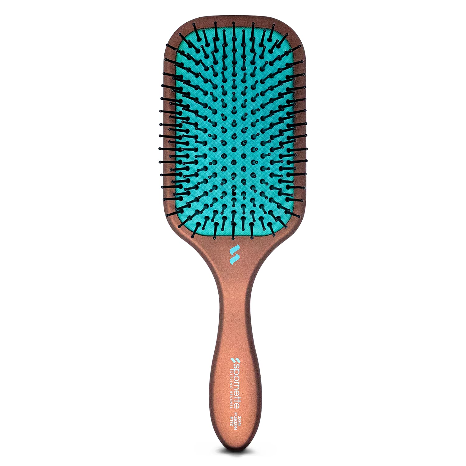 Spornette Ion Fusion Paddle Hair Brush - Ionic Bristles for Detangling & Smoothing | Medium to Long Hair