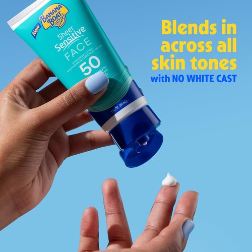 Banana Boat Sheer Sensitive Face Lotion - SPF 50 Protection | 3oz Size for Gentle Skin