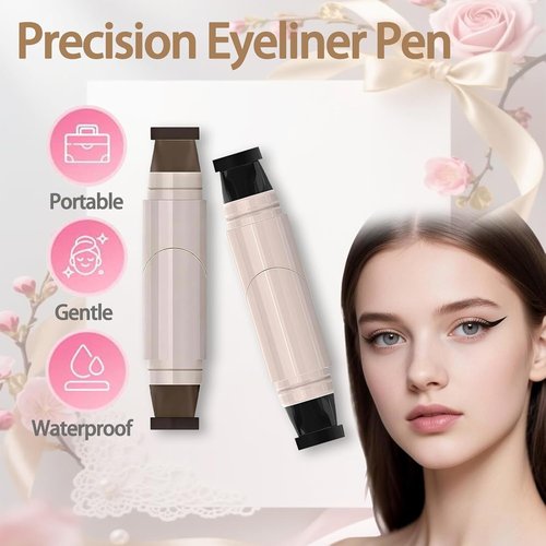 Skiennix Foldable Eyeliner Stamp - Quick Dry, Smudge-Proof Liquid Liner for Effortless Makeup (Black)