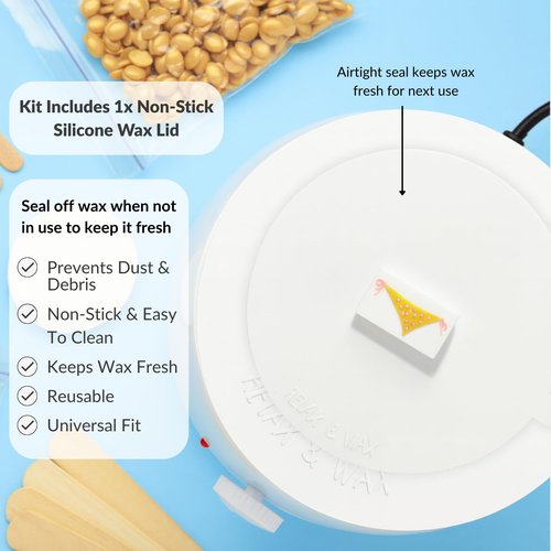 Reusable Non-Stick Silicone Wax Collars + Can + Lid for Wax Pot – Fits All 14-16 oz Wax Cans & Warmers – Wax Warmer Collars for Easy, Mess-Free Cleaning, 3-Piece Set (Collar + Can + Lid, White)