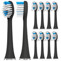 Toothbrush Replacement Heads Compatible with Acteh Toothbrush,with Dust Cover Caps,10 Pack (Black, Medium)