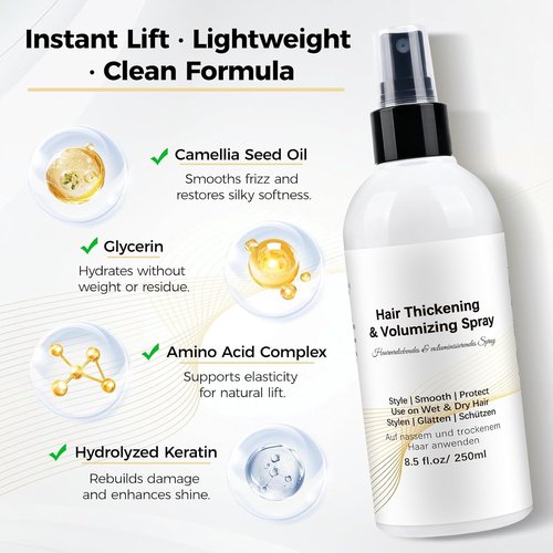 Skiennix Hair Thickening Texture Spray - Volume Texturizing Spray for Fine Hair | 8.5 oz, Organic Ingredients