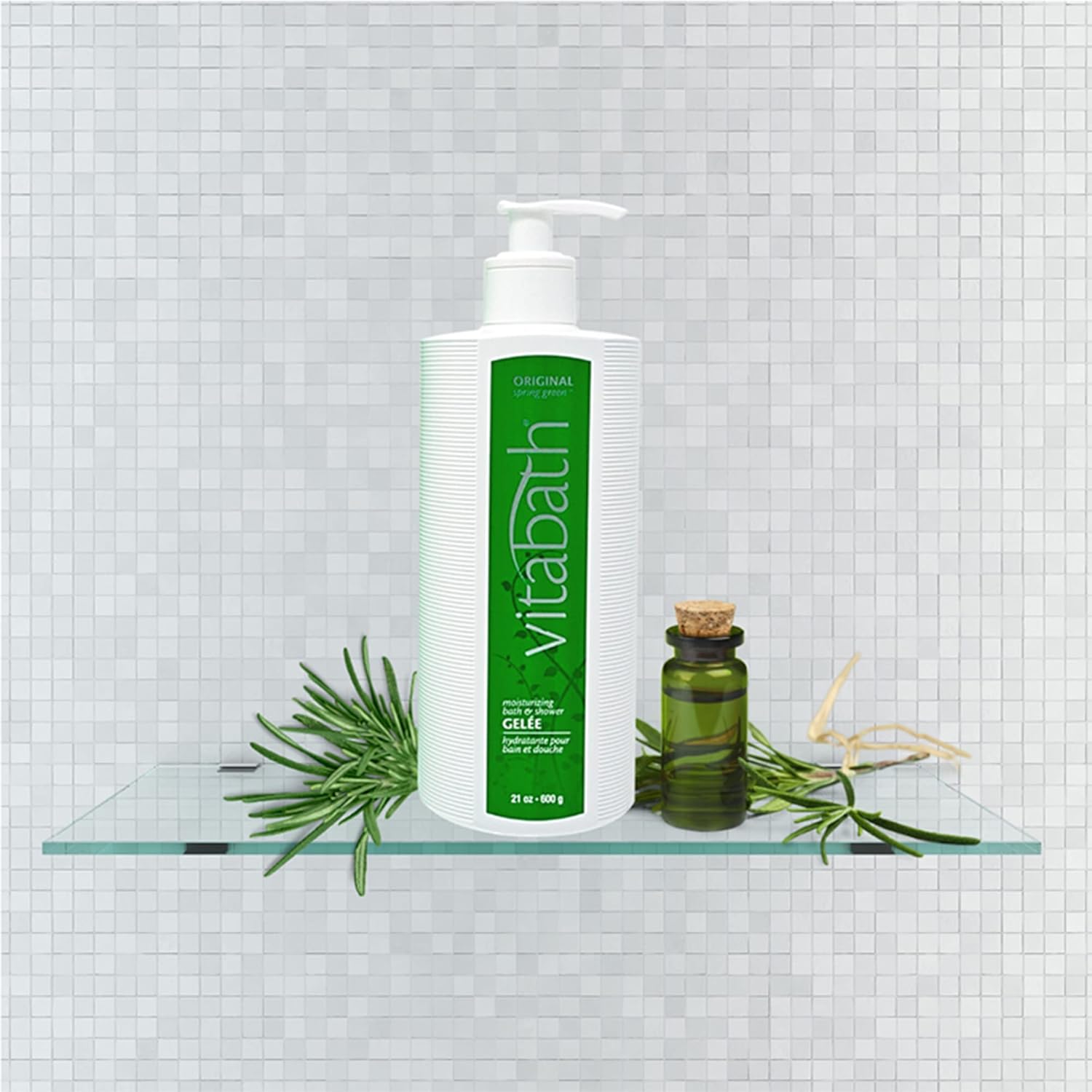 Vitabath Original Spring Green Bath & Shower Gel - Hydrating Botanical Skin Rejuvenation, 21 oz