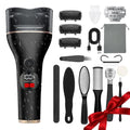 Electric Callus Remover for Feet, Rechargeable Waterproof Foot File Professional Foot Care Tools with 17-in-1 Pedicure Kit, Portable Callus Remover Kit to Remove Dead Skin Hard Skin Dry Cracks(Black)