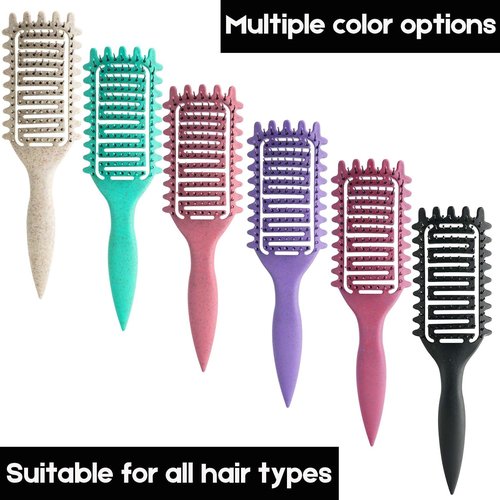 Skiennix Curl Defining Brush - Vented Detangling Tool for Wet & Dry Styling | Lightweight Pink & Black Design