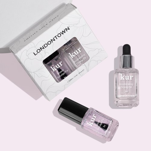 LONDONTOWN S.O.S. Salon Staples Set - Instant Smudge Fix, Accelerating Drying Oil, Smoothes and Fixes Manicures Ultra Fast Drying Set .40fl oz Each