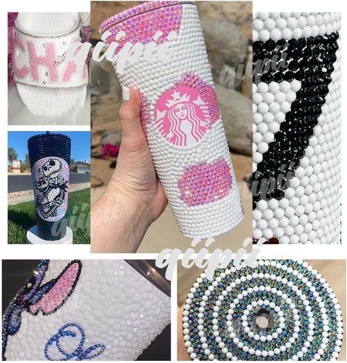 qiipii 6 Bags Colorful Rose & Pink Series Resin Rhinestones for Bedazzling Crafting 3mm 4mm 5mm Mix Flatback Stones Gems Diamonds for Nails Face Eyes Makeup DIY Crafts Tumblers Bottles Clothes Shoes