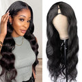 draconenee V Part Wig Human Hair 14 inch Upgrade U Part Wigs Body Wave for Black Women Beginner Friendly No Sew In and No Leave Out Glueless Brazilian Virgin Hair Natural Black Color 180% Density