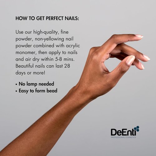 DeEnti Acrylic Nail Powder - 2oz Dark Pink | Professional Bubble-Free Formula for Long-Lasting, Chip-Resistant Nails