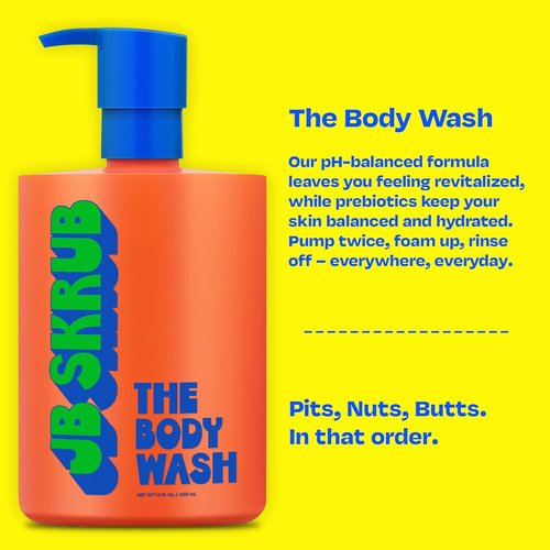 JB SKRUB Boys Body Wash - pH-Balanced Citrus Foaming Wash for Kids & Teens | 14 oz, Gentle & Odor-Fighting