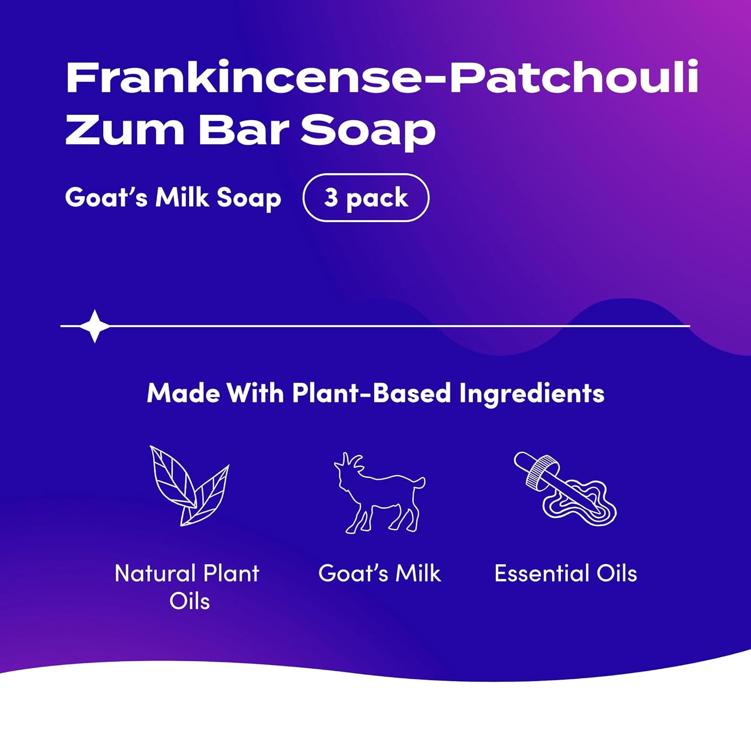 Zum Goat's Milk Soap Bar - Nourishing Hand & Body Cleanser with Essential Oils - 3 oz | Frankincense (3 Pack)