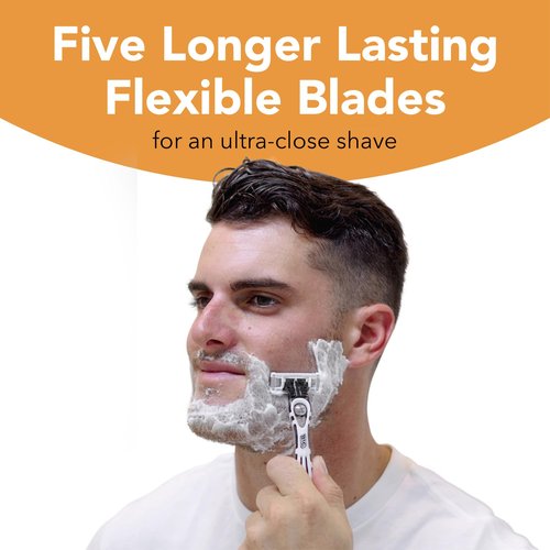 BIC Flex 5 Sensitive Men's Disposable 5-Blade Razors, Comfortable Shave, 5-Pack