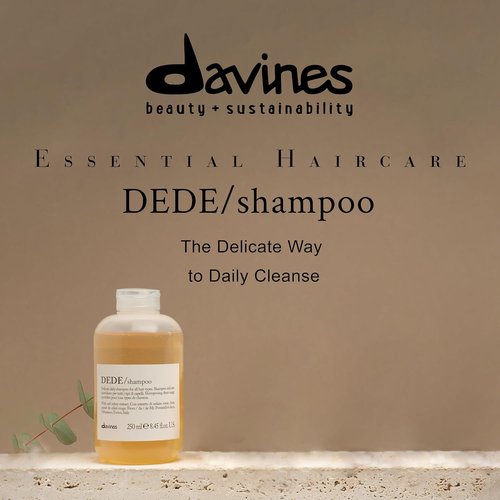Davines DEDE Shampoo - Delicate Daily Cleanser for Medium & Fine Hair | Light, Shiny & Soft - 8.45 Fl Oz (Pack of 2)