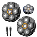 2 Pcs 6 Blade Magnetic Replacement Shaving Head, Washable Shaver Blade Heads Replacement for Head Shaver Razor for Men