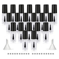 Agidea Empty Nail Polish Bottles with Round Brush 5ML, 20Pack Small Empty Glass Refillable Nail Polish Containers with Mixing Balls & Funnels (Matte Black)
