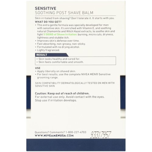 Nivea Men Sensitive Post Shave Balm - 3.3 Fluid Ounce