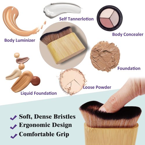 Self Tanner Brush Set With Tanning Mitt, Body Makeup Brushes includes Kabuki Brush for Self Tanner, Lotion Applicator for Back, Face Tanning Brushes for Self Tan