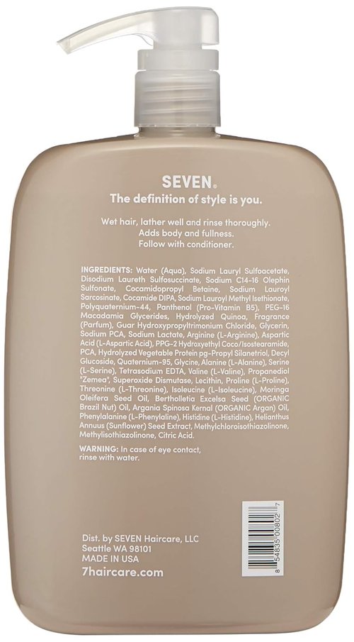 SEVEN Haircare Satara Volume Shampoo - Sulfate & Paraben Free | Pro Vitamin B5 & Argan Oil, 32oz