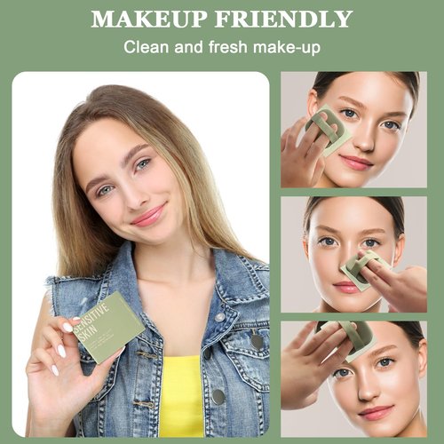 Jutqut Oil Blotting Sheets for Face with Mirror & Puff, 300 Sheets Oil Absorbing Sheets for Oily Skin, Natural Fiber Blotting Paper, Makeup Friendly Face Oil Control Sheets