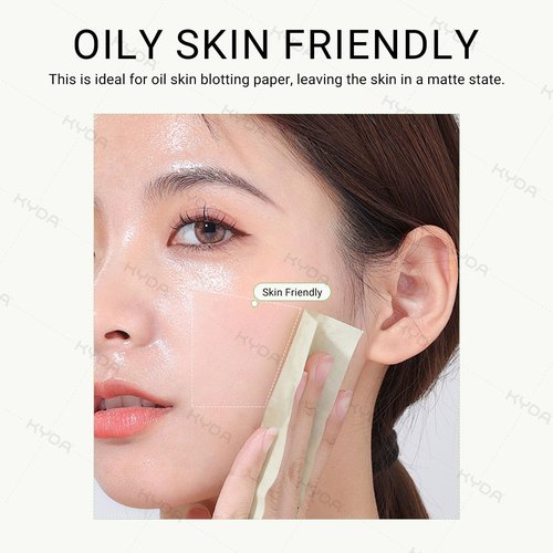 KYDA 400 Sheets Face Oil Blotting Paper, Included Refills, Mirror and Puff, Oil Absorbing Sheets for Matte Makeup, Controls Shine, Absorb Excess Oil, Travel Size Gentle Face Makeup, Green Tea