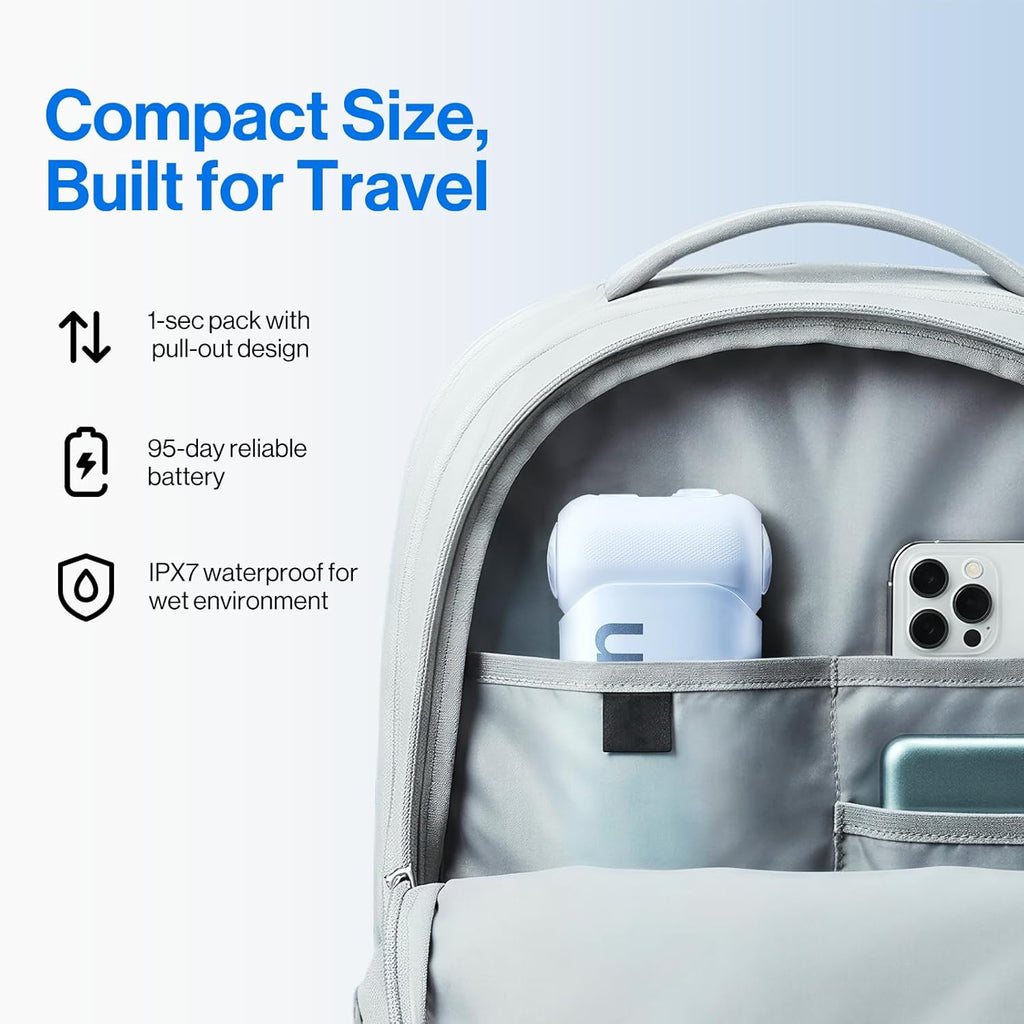 Usmile C10 Portable Water Flosser - Travel-Friendly, 95-Day Battery Life, 4 Modes, 360° Nozzle, 180ml Tank, IPX7 Waterproof (Blue)