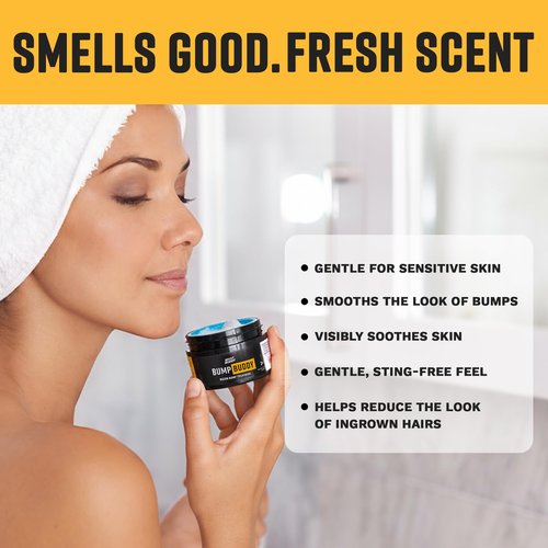 Bump Buddy After Shave Cream, Helps Reduce Razor Bumps & Discomfort Post-Shave for Head, Face, Neck, Underarms, Legs, Bikini Area, 50 ml