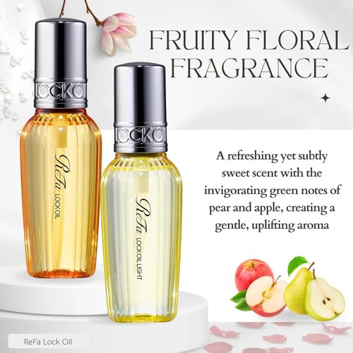 Re-Fa Lock Oil Light | Japanese Hair Styling Oil for Heat Protection, Shine & Lightweight Hold | Anti-Frizz, Curl Enhancer, Straightener Prep | Botanical Hair Serum 100ml