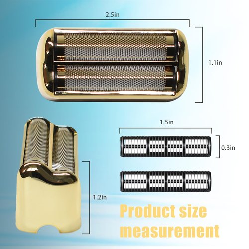 Replacement Foil and Cutter for BaBylissPRO Barberology Electric Shaver, Double Foil Shaver Replacement Head Compatible with BaBylissPRO Barberology FXFS2 Razors, 2PCS