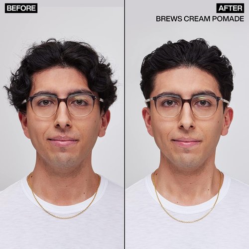 Redken Brews Cream Pomade For Men - Medium Hold, Natural Finish, Low Shine | All Hair Types