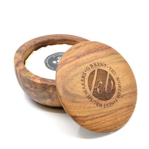 Kent SB6 Men's Shaving Soap Bowl - Dark Oak Wooden Shaving Cream, 4.23 oz | Moisturizes & Prevents Irritation