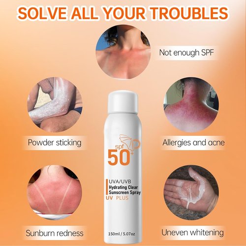Reef Safe Sunscreen Spray SPF 50+ | Broad Spectrum UVA/UVB Protection, Oil-Free, 5.07oz Travel Size