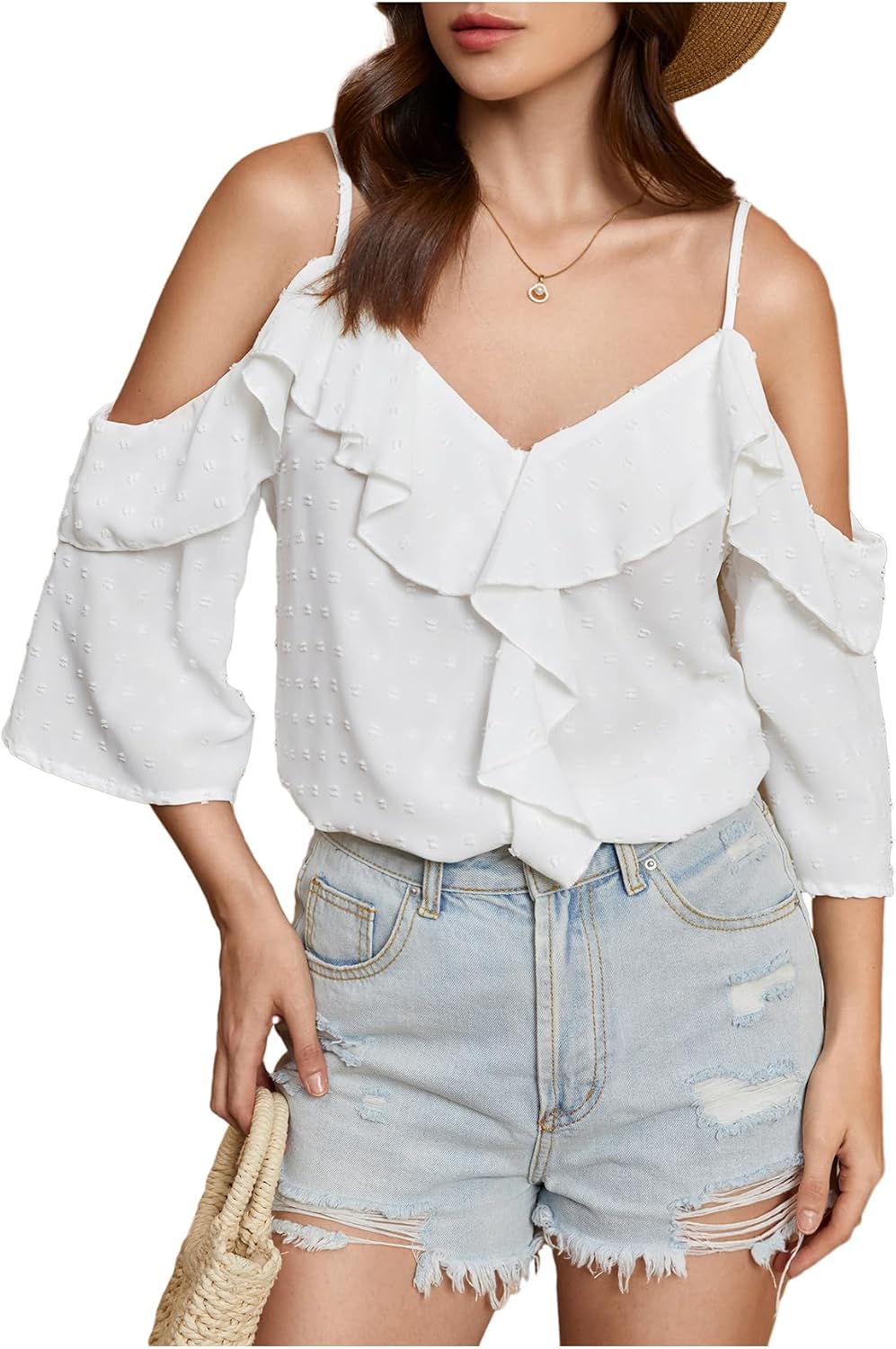 SweatyRocks Off Shoulder Blouse - Casual Ruffle Top for Fall Outfits | Loose Fit, Stylish Design